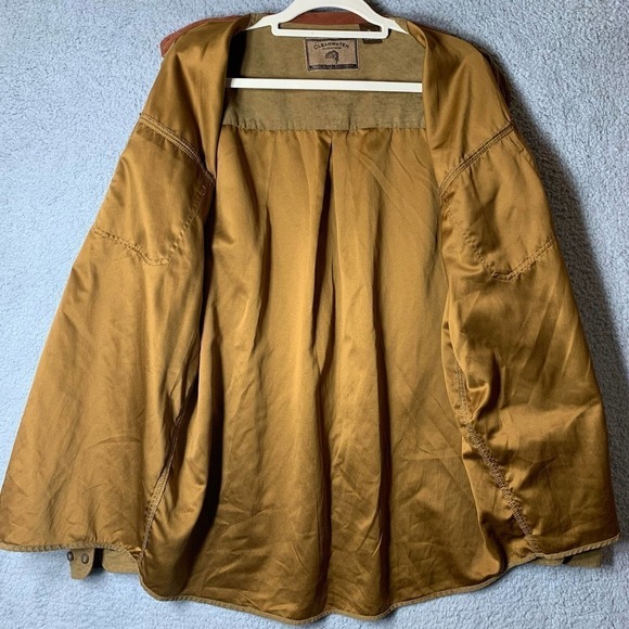 Clearwater Shirt‎ Mens XL Brown Camel Button Down Collared Western Faux Suede - Picture 4 of 8